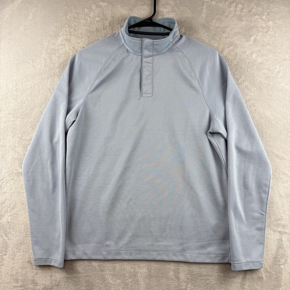 Rhone Pullover Shirt Mens Small Light Blue Snap Mock Neck Performance Athletic - Picture 2 of 15